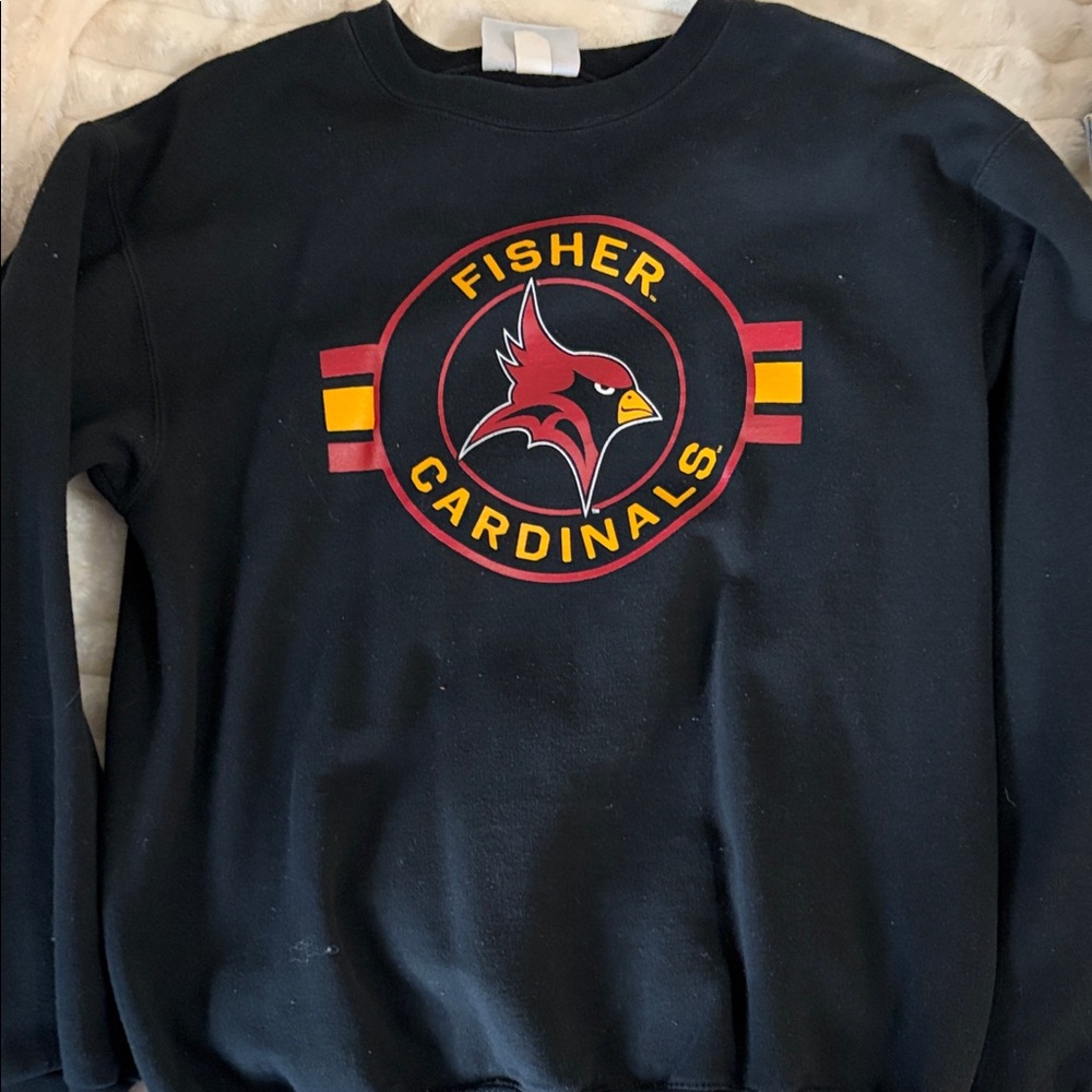 Champion Black Crewneck Sweater with Cardinal Logo